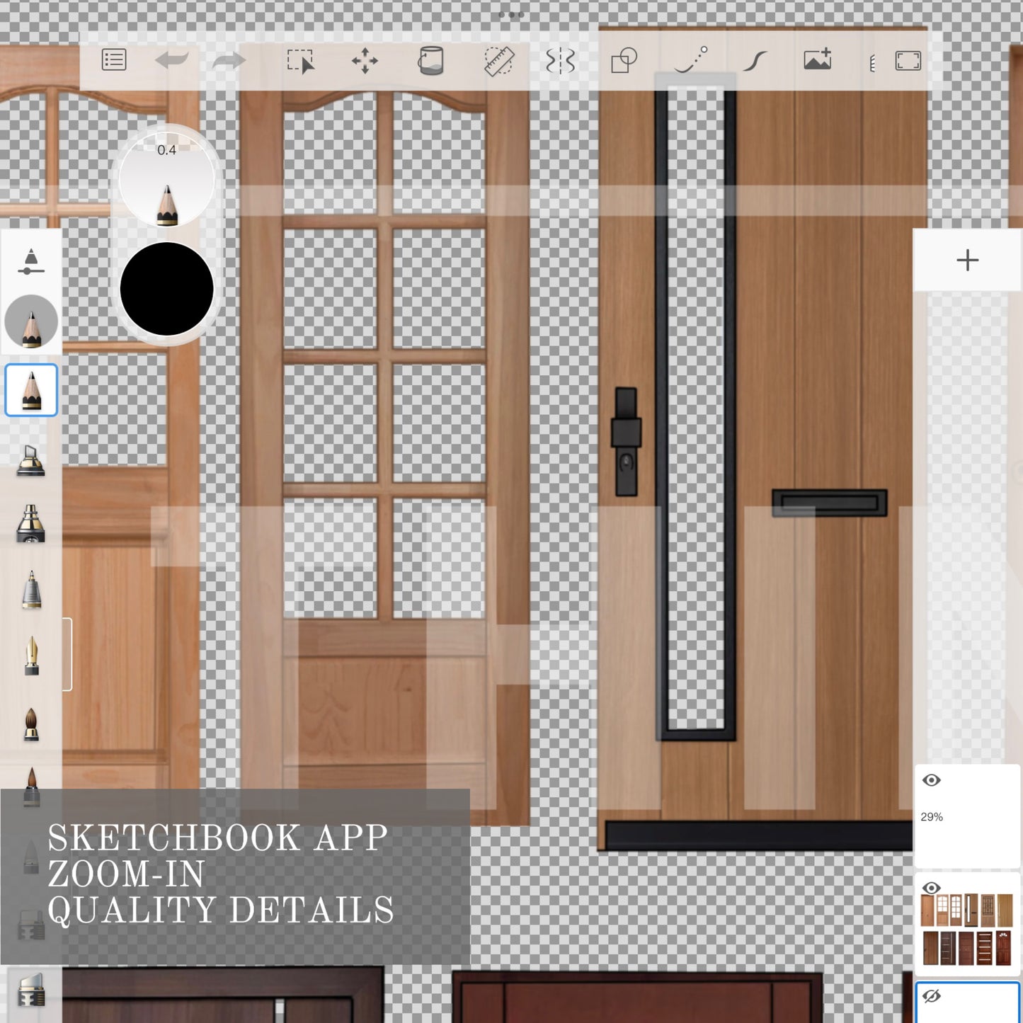 Wooden doors set