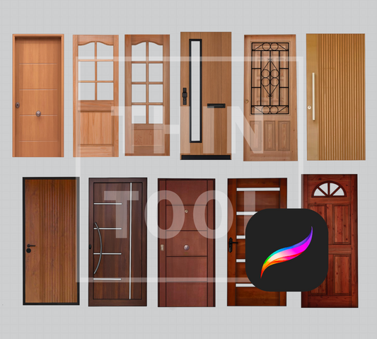 Wooden doors set